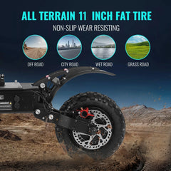 EU US Warehouse 3200W Dual Motor EScooter - 11" Off-Road Tires, 80km/h, 90km Range, Triple Hydraulic Suspension Electric Scooter