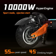 10000W72V35AH Dual Motor Off-road Electric Scooter Fastest 62  Range 65 Miles, Equipped with Hydraulic Suspension and NFC Screen