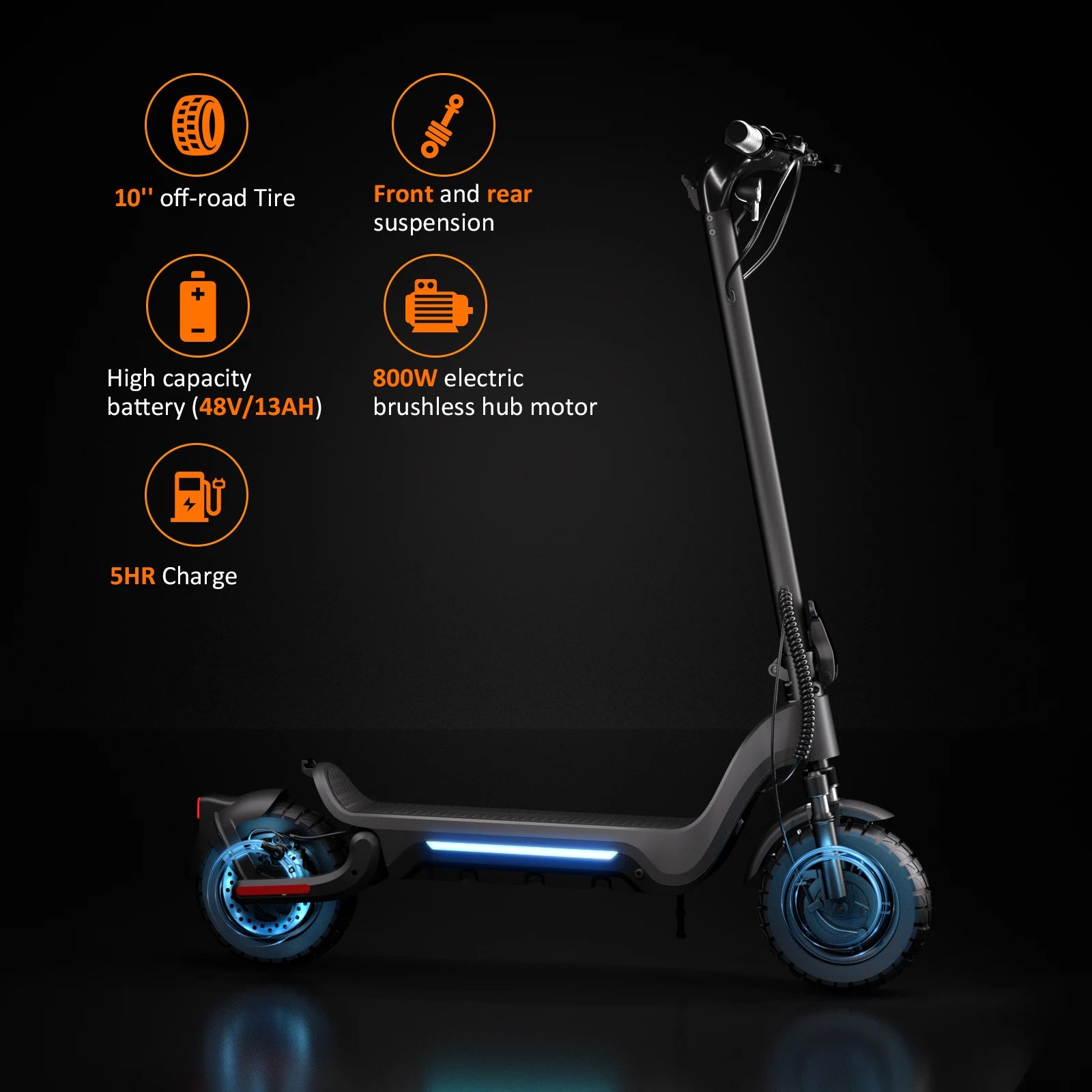 EU & US Warehouse Off-Road 800W Electric Scooter Premium Commercial Use Hot Sale Waterproof Throttle Two-Wheel Design