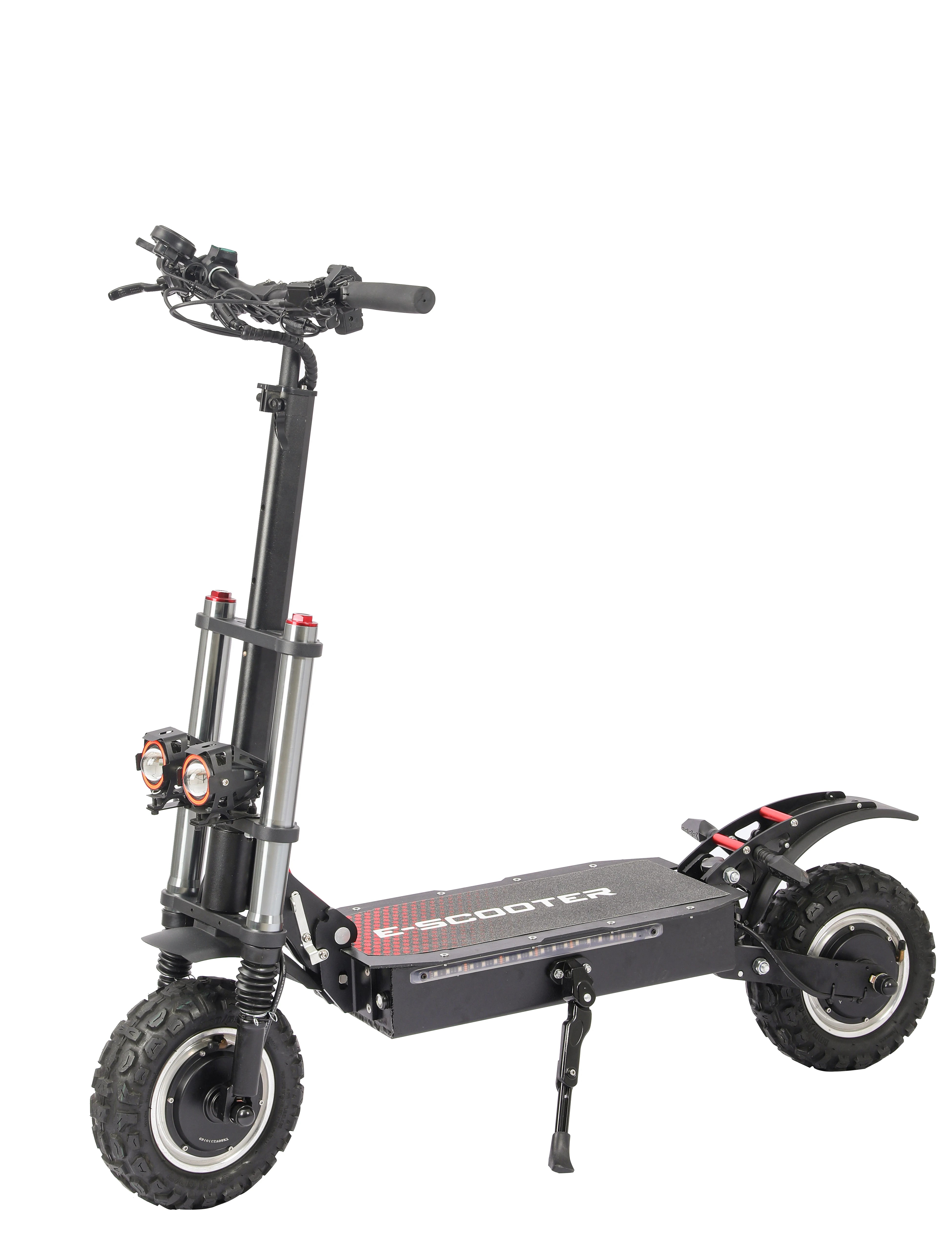 EU US Warehouse 3200W Dual Motor EScooter - 11" Off-Road Tires, 80km/h, 90km Range, Triple Hydraulic Suspension Electric Scooter