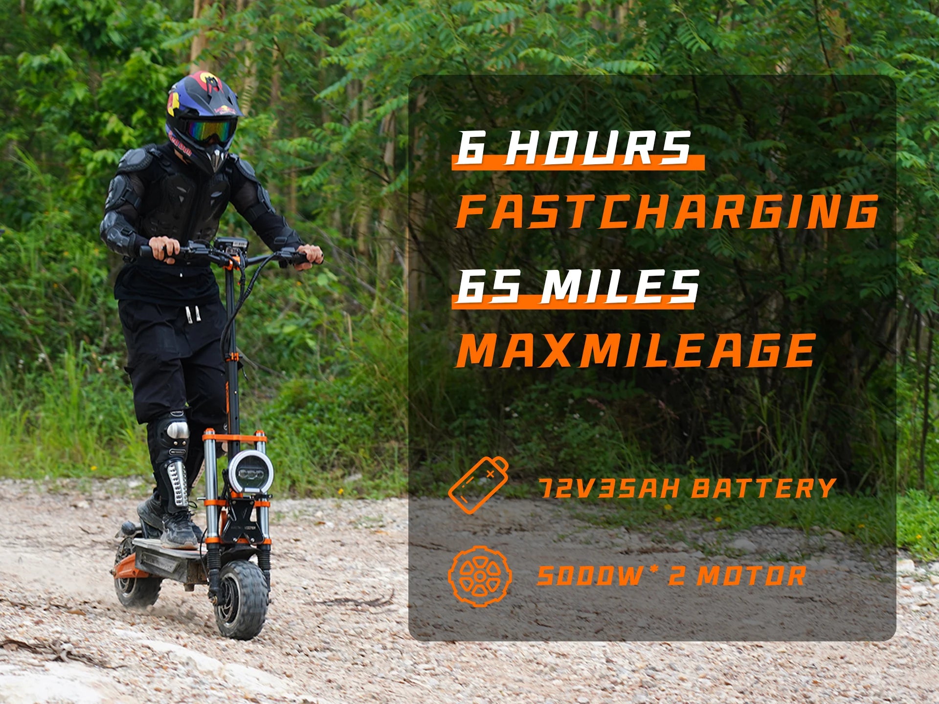10000W72V35AH Dual Motor Off-road Electric Scooter Fastest 62  Range 65 Miles, Equipped with Hydraulic Suspension and NFC Screen