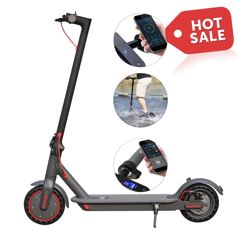 Unisex Foldable Electric Scooter Large Battery Smart Electronic Two Wheels 350w Motor Power for Urban Travel US/EU Warehouse
